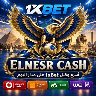 شعار ELNESR CASH بتصميم نسر طائر مع اسم الوكيل وشعارات محافظ الكاش المصرية
